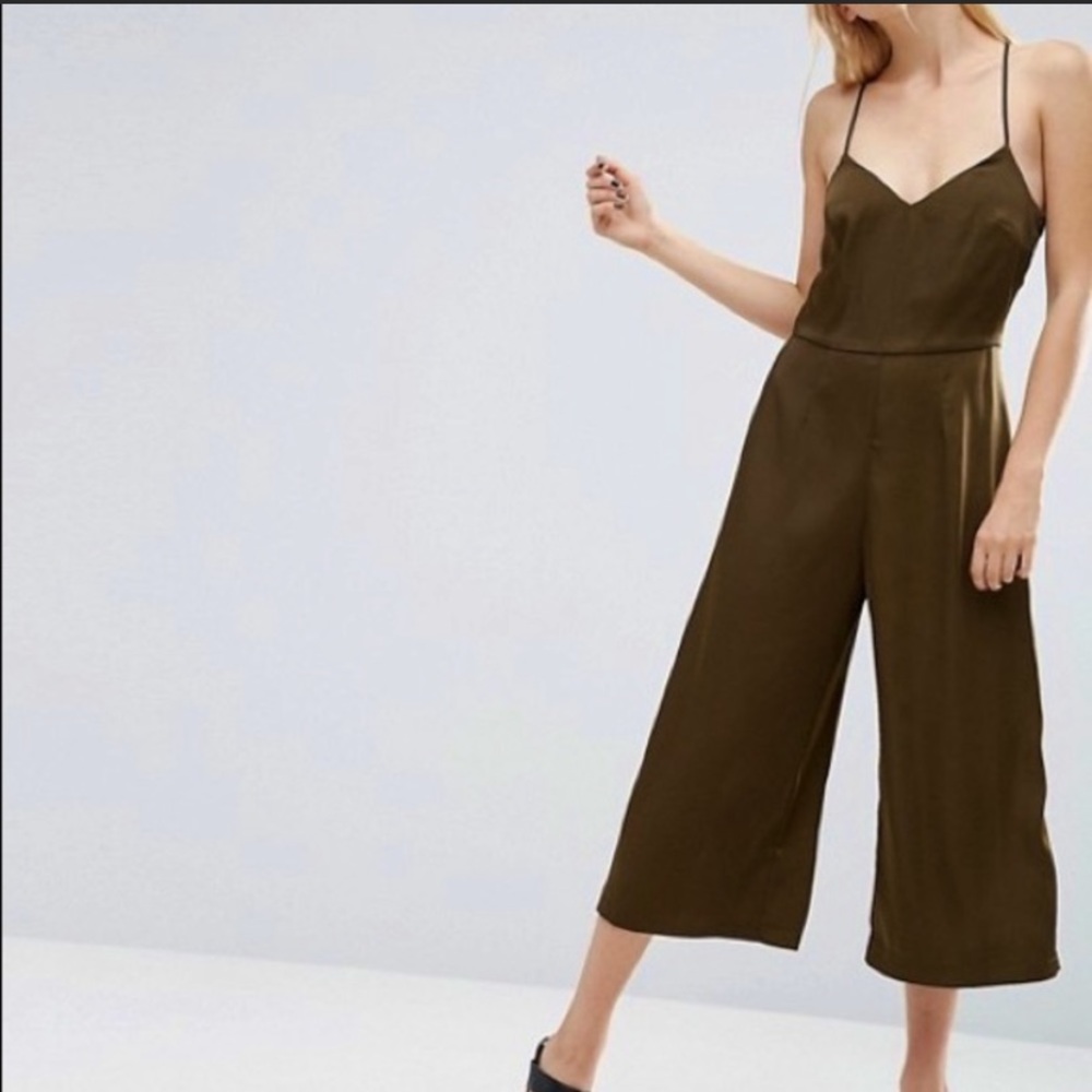 ASOS Cami Satin Jumpsuit with Culotte Leg
